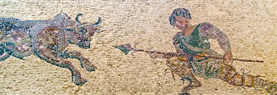 Lovecká scéna, Dionýsův dům, Pafos, Kypr (mozaika) od Roman