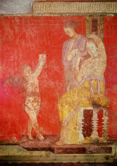 Iniciační obřady Dionýsova kultu, freska z Villa Dei Mysteri od Roman