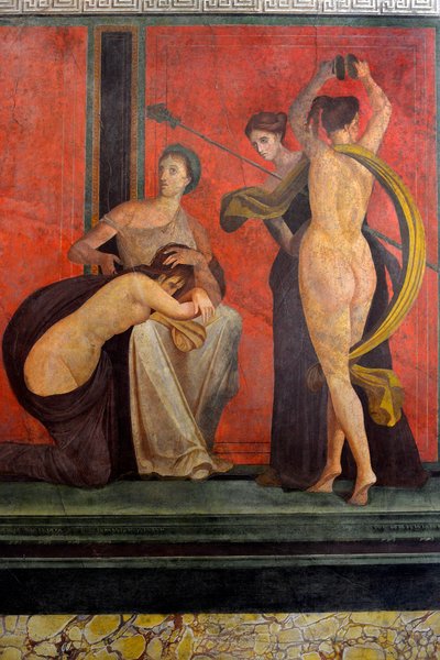 Iniciační obřady Dionýsova kultu, freska z Villa Dei Mysteri od Roman
