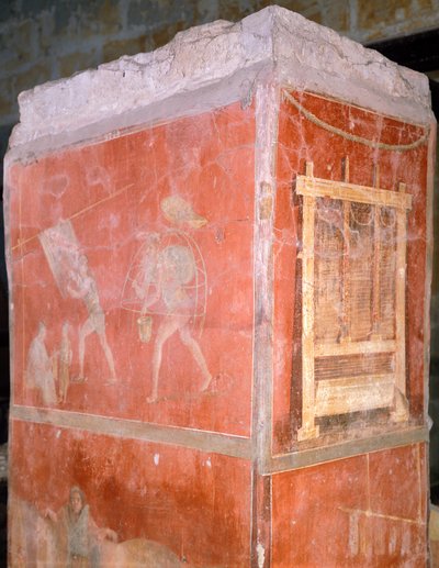 Itálie, Neapol, Museo Archeologico Nazionale, Dyers, obraz z House of Fullonica v Pompejích (Seznam světového dědictví UNESCO od Roman