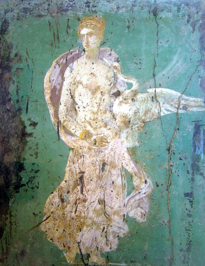 Leda a labuť, freska, Pompeje od Roman
