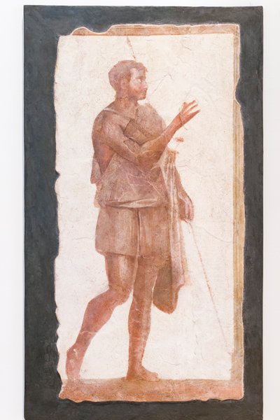 Muž s pláštěm, sbírka Pallavicini Rospigliosi, kolem 200 n. l., inv 103420 (freska) od Roman