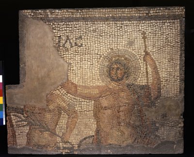 Mozaika z domu Menandrů s Zeus, 3. - 4. století (vápenec a mramorové tessery) od Roman