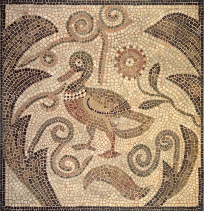 Mozaika kachny obrácená doleva ve Vines (kámen a malta) od Roman