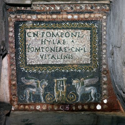 Mozaika z hrobky Pomponio Hylax, Řím. od Roman