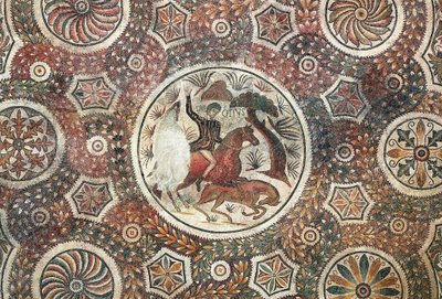 Mozaika s loveckou scénou, 4. století našeho letopočtu (mozaika) od Roman
