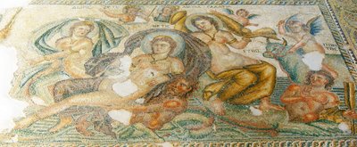 Nereidy a Bythos, Dům Aion, Pafos, Kypr (mozaika) od Roman
