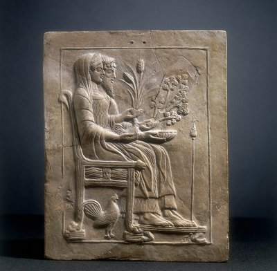 Pinax z Persefony a Pluto v Hádu (terakota) od Roman