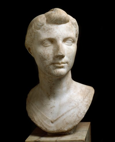 Římské umění: “” Busta Octavie Thurina Minor (69 př. nl – 11 př. n. l.)”” Mramorová socha. Řím, Národní římské muzeum (z Terme) od Roman