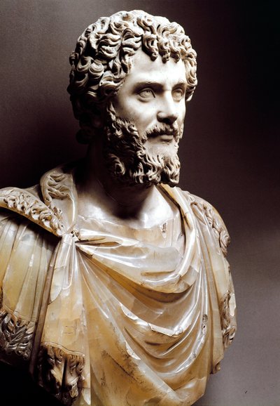 Římské umění: "Mramorová busta římského císaře Septimia Severa (císaře 193 - 211 n. l.)" - Řím, capitolini museum - Busta císaře Septimia Severa (Lucius Septimius Severus Pertinax od Roman