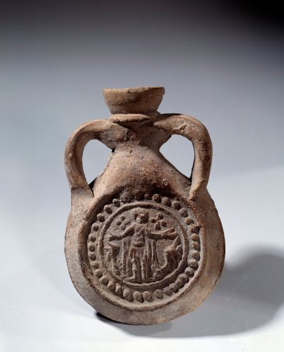 Římské umění: Terakotová smuteční žárovka s nohou představující svatého. 4. století našeho letopočtu. Paříž, muzeum Louvre od Roman