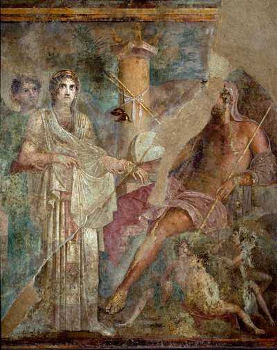 Římské umění: „Svatba Dia a Héry na hoře Ida““ Římská freska z místa domu tragického básníka v Pompejích. 1. století našeho letopočtu. Neapol, Museo Archeologico Nazionale – římské umění: Svatba Dia a Héry na hoře Ida. Římská freska z od Roman