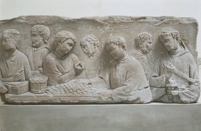 Římská pohřební stéla zobrazující scénu placení daní, Neumagen-Dhron, Německo od Roman