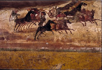 Římské umění: rasa kvadrigů. Čerstvé z vily Quadrige. 4. styl, Pompeje. Neapol, Národní archeologické muzeum od Roman