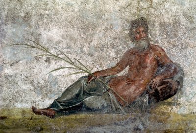 Římské umění: reprezentace boha River. Detail fresky z domu Vestales v Pompejích. 1. století našeho letopočtu. Paříž, muzeum Louvre od Roman