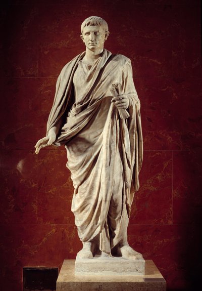 Římské umění: socha císaře Augusta (CESARE AUGUSTO) (63 př. Kr.-14 n. l.) 1. stol. Od Velletri. Paříž, muzeum Louvre od Roman