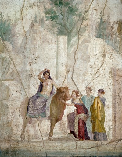 Římské umění: únos Evropy. Freska z Pompejí. Začátek 1. století našeho letopočtu (freska) od Roman