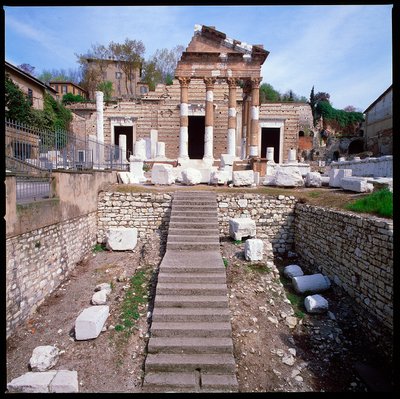 Římské umění: pohled na hlavní město (capitolium), 73 n. l., Brescia Itálie od Roman
