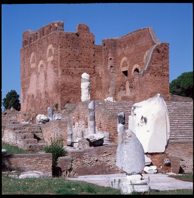 Římské umění: pohled na ruiny hlavního města, archeologické naleziště Ostia od Roman