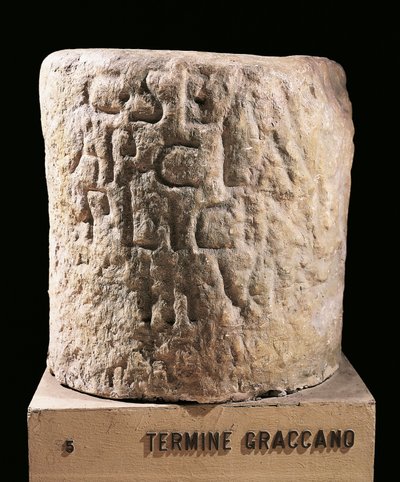 Římská civilizace, hraniční kámen, který označoval parcely přidělené Gracchiho zákony od Roman