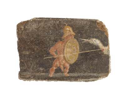 Fragment římské nástěnné malby, cca 1.-2. století (freska) od Roman