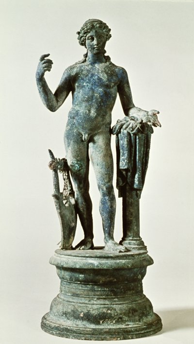 Socha Apollóna z Domu rudých zdí, Pompeje, c.30 AD (bronz) od Roman