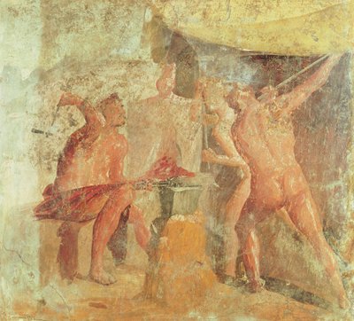 The Forge of Vulcan, from House VII, Pompeje, c.50-79 AD od Roman