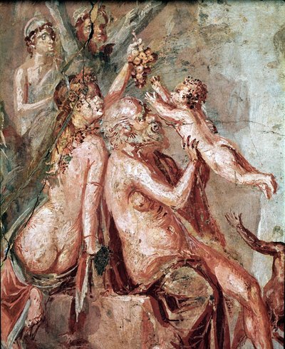 Dětství Dionýsa se Satyrem a Silene (freska od Roman