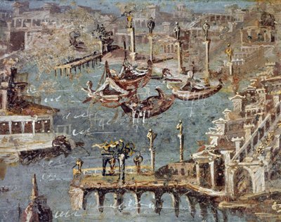 Město a přístav Pozzuoli (freska od Roman