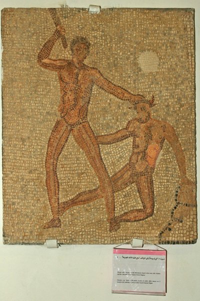 Theseus a Minotaurus, z domu Jacoba Magnuse (mozaika) od Roman