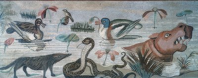 Zvířata v Nilu, z Faunova domu (Casa del Fauno), Pompeje od Roman