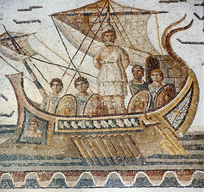 Odysseus a sirény, z „Odyssey“ od Homera (mozaika) od Roman