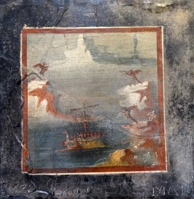 Ulysses odolává písním sirén (freska) od Roman