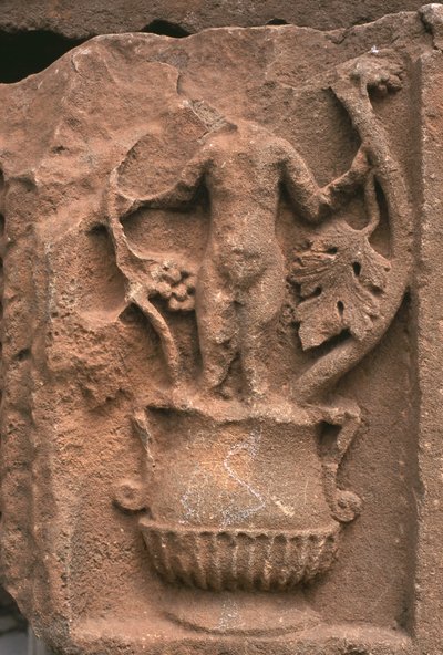 Architektonický fragment s vyřezávanou výzdobou, Sertius Market, Vrcholné císařské období (27 př.nl-395 n. l.) (viz také 267025) od Roman Imperial Period