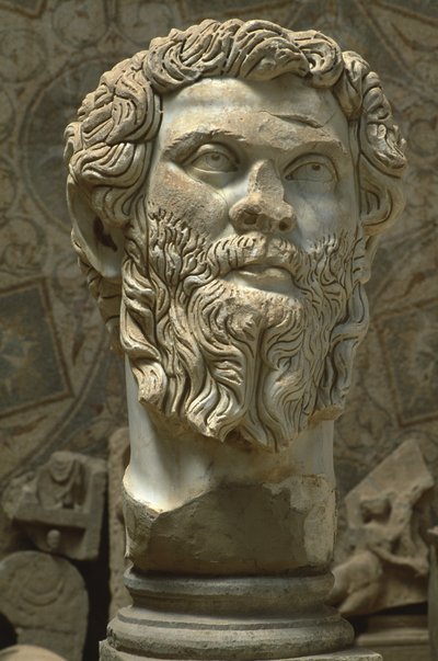 Busta Septima Severa (145-211), vrcholné císařské období (27 př. nl-395 n. l.) (mramor) od Roman Imperial Period