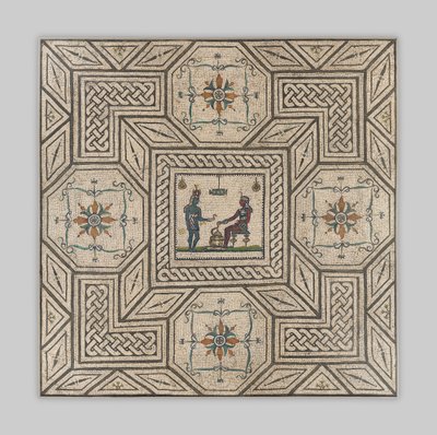 Mozaikový chodník s egyptskou scénou, cca 130-150 n. l. (kámen a sklo) od Roman Imperial Period