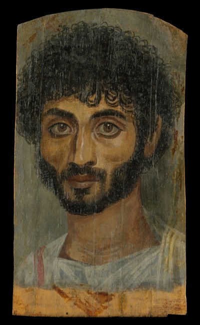 Portrét vousatého muže s hubenou tváří, 160–180 n. l. (enkaustika, lipové dřevo) od Roman Period Egyptian