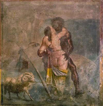 Galatea a Polyphemus, 1. století. od Roman Pompeian wall painting.