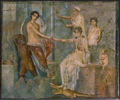 Jupiter a Io, 1.H. 1. století. INZERÁT. od Roman Pompeian wall painting.