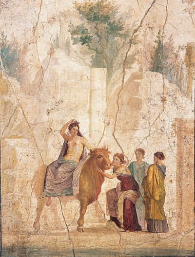 Znásilnění Evropy, 1. H. 1. století. INZERÁT. od Roman Pompeian wall painting.