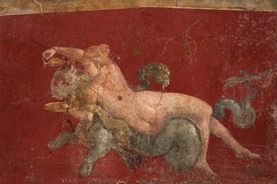 Nereida na mořské bestii mořský panter, 1. H. 1. stol. INZERÁT. od Roman Pompeian wall painting.