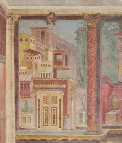 Nástěnná malba z kubikula vily v Boscoreale, cca 50-40 př.nl od Roman Republican Period