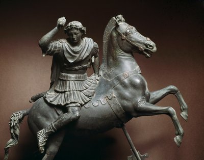 Alexandr Veliký (356-323 př. n. l.) na koni Kůň by byl Bucephale. Bronzová socha podle originálu Lysippe ze Sicyone (395-305 př.nl) Neapol, Museo Archeologico Nazionale od Roman Roman