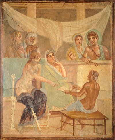 Freska zobrazující Adméta a Alcestis z Pompejí (Seznam světového dědictví UNESCO od Roman Roman