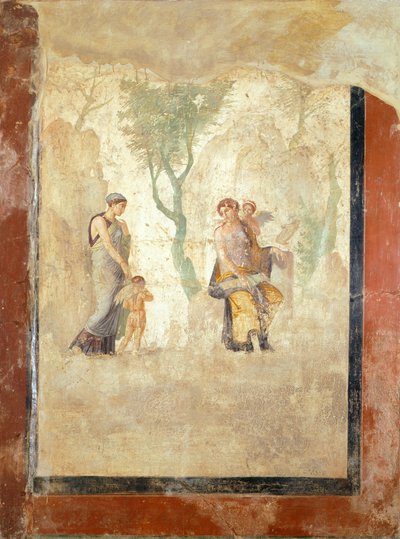 Freska zobrazující Erose, jak je potrestán v přítomnosti Afrodity, z Domu lásky potrestané, Pompeje (Seznam světového dědictví UNESCO od Roman Roman