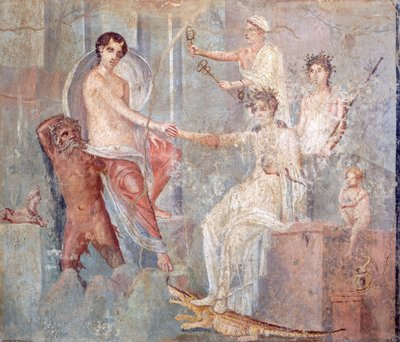 Freska zobrazující Iův příchod do Egypta, Pompeje, Kampánie, římská civilizace od Roman Roman