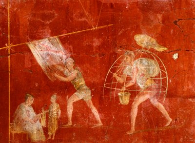 Freska zobrazující pradleny z Pompejí (Seznam světového dědictví UNESCO od Roman Roman