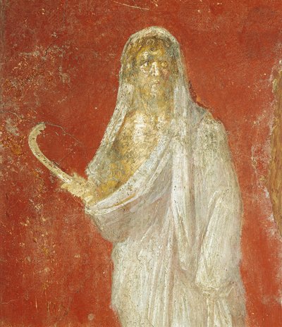 Freska zobrazující Saturn z Pompejí od Roman Roman