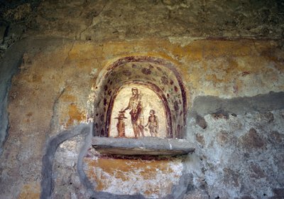 Freska zobrazující lararium z Pompejí (Seznam světového dědictví UNESCO od Roman Roman