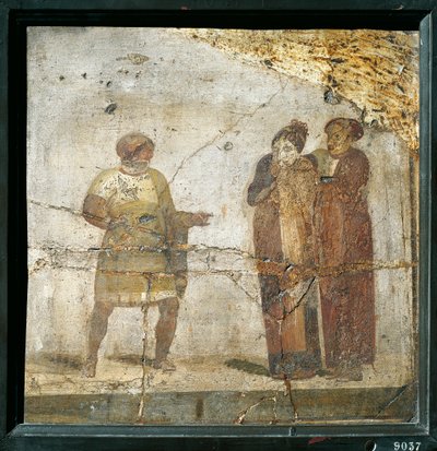 Itálie, Kampánie, Pompeje, Divadelní scéna, freska od Roman Roman